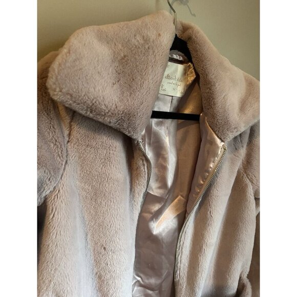 Altar’d State Pink Rose Faux Fur Full Zip Jacket, Blush Size Medium Fur Coat - Picture 5 of 8
